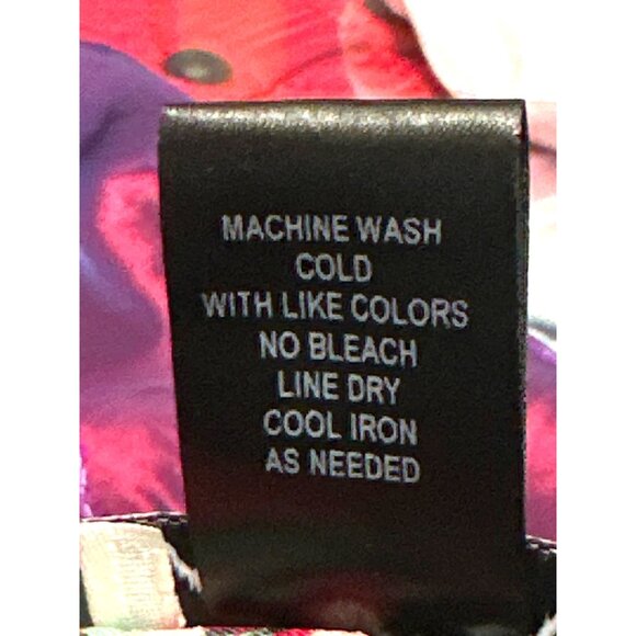 ABN Floral Pencil Skirt M Black White Dot High Waist Stretchy Retro Made USA - Picture 9 of 11